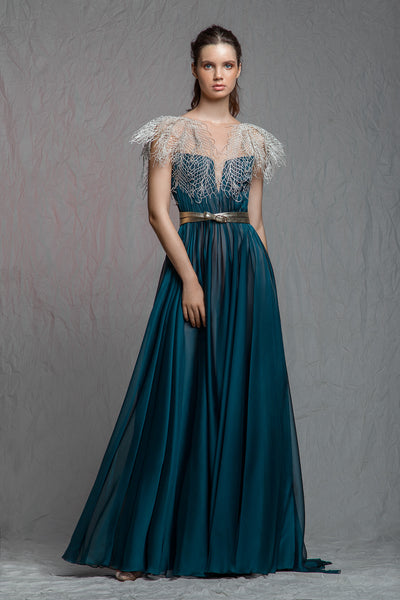 Enchanting Waters Floor Length Dress