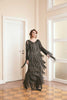 Black full fringe long sleeved lace dress - a fashion-forward statement for parties and events